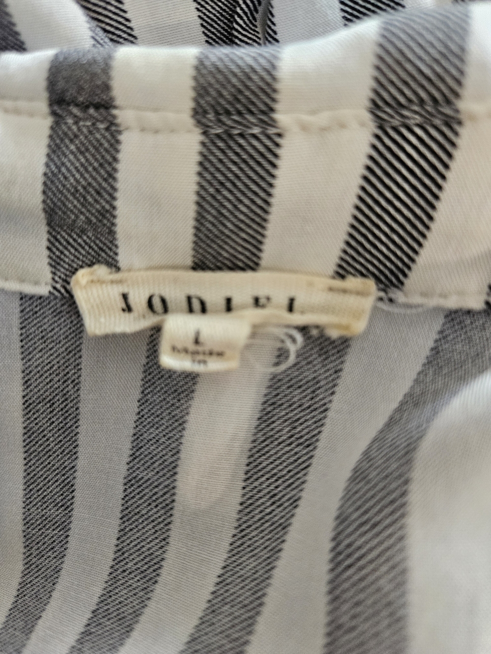JODIFL Black and White Vertical Stripe Button-Down Shirt - Picture 4 of 6